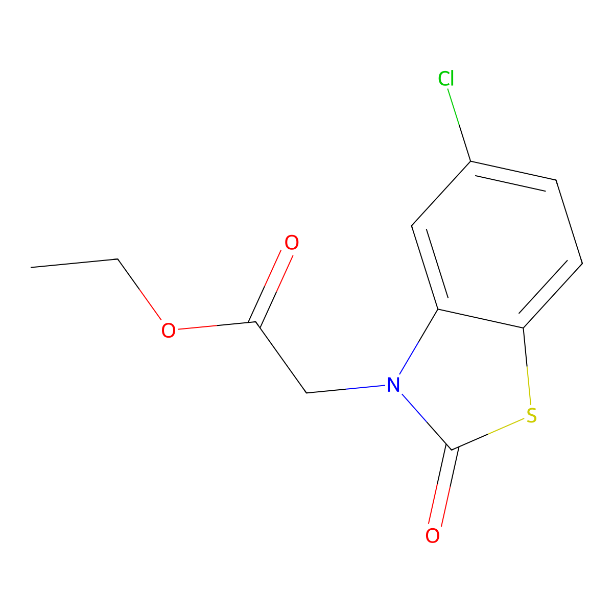Ethyl 5-chloro-2-oxo-2H-benzothiazole-3-acetate molecular structure, CAS 85750-08-9