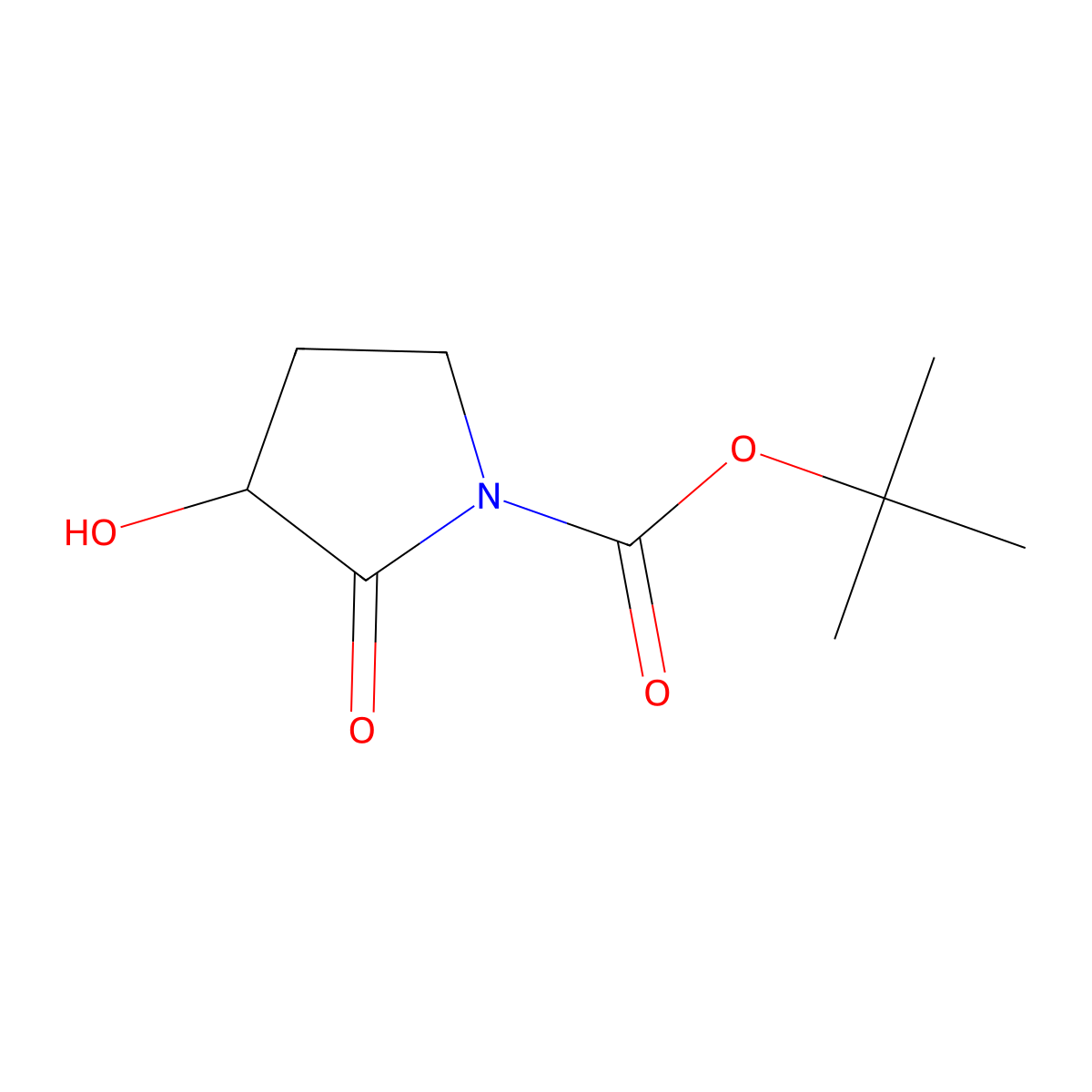 tert-Butyl 3-hydroxy-2-oxopyrrolidine-1-carboxylate molecular structure, CAS 857501-39-4