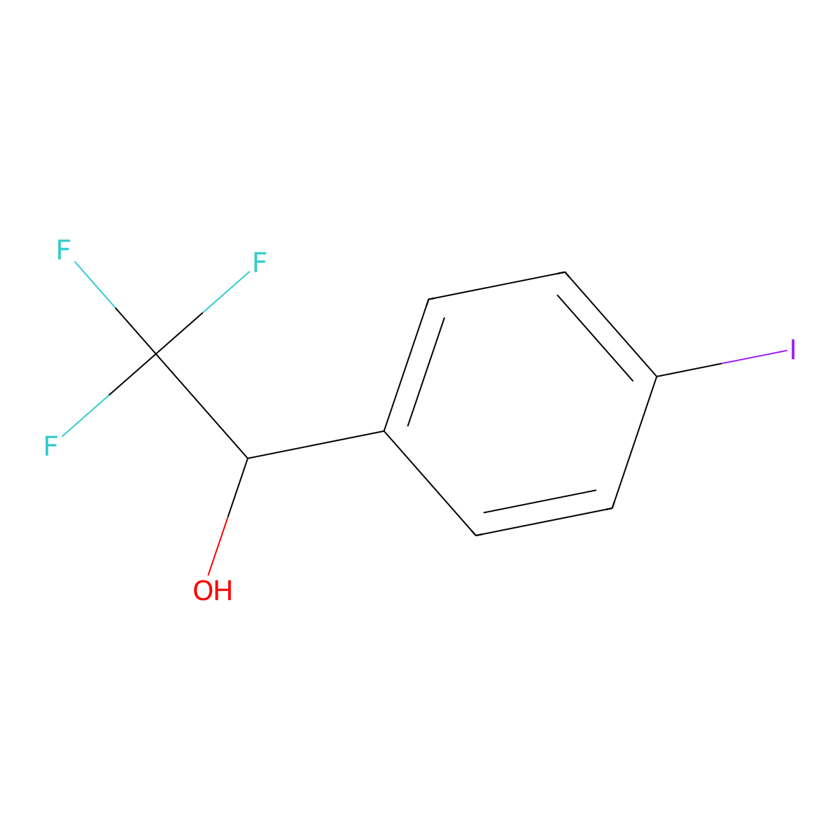 2,2,2-Trifluoro-1-(4-iodophenyl)ethanol molecular structure, CAS 857521-44-9