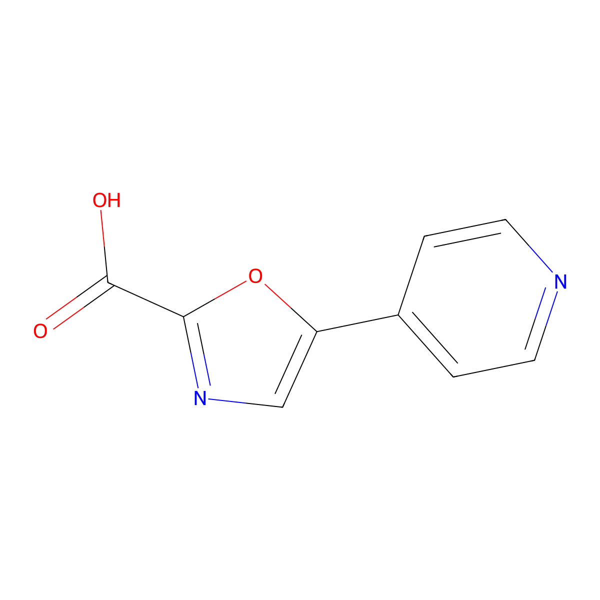 5-Pyridin-4-YL-oxazole-2-carboxylic acid molecular structure, CAS 857521-75-6
