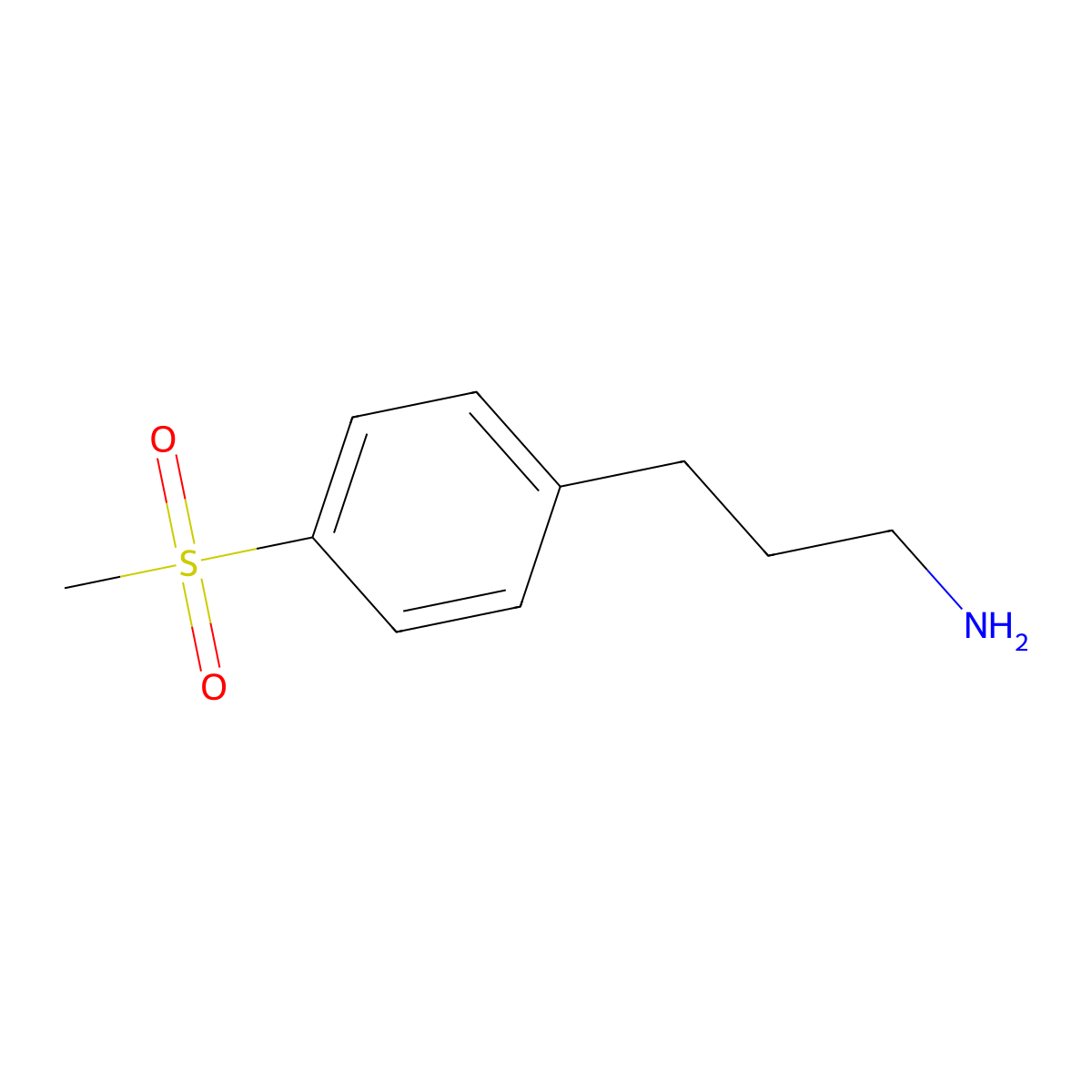 3-(4-(Methylsulfonyl)phenyl)propan-1-amine molecular structure, CAS 857524-09-5
