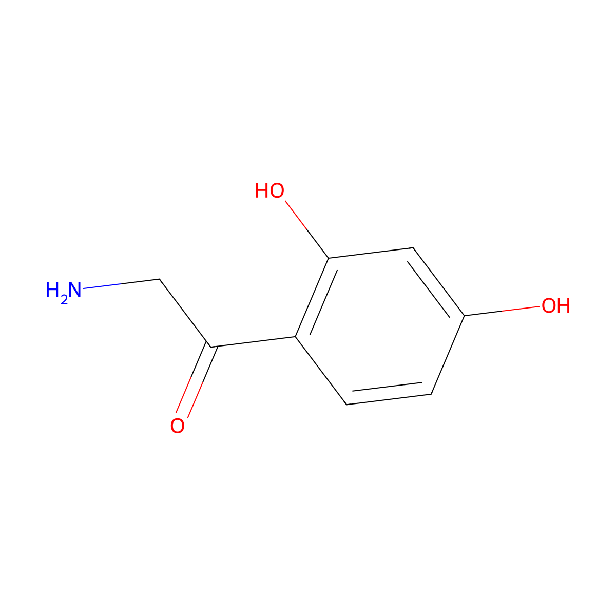 2-Amino-1-(2,4-dihydroxyphenyl)ethan-1-one molecular structure, CAS 857527-74-3