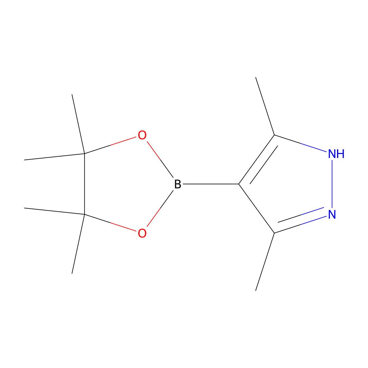 3,5-Dimethylpyrazole-4-boronic acid, pinacol ester molecular structure, CAS 857530-80-4