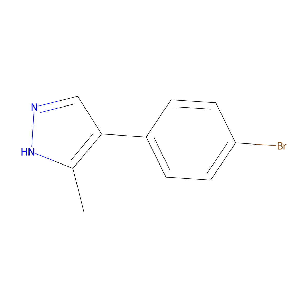 4-(4-bromophenyl)-3-methyl-1H-pyrazole molecular structure, CAS 857531-32-9