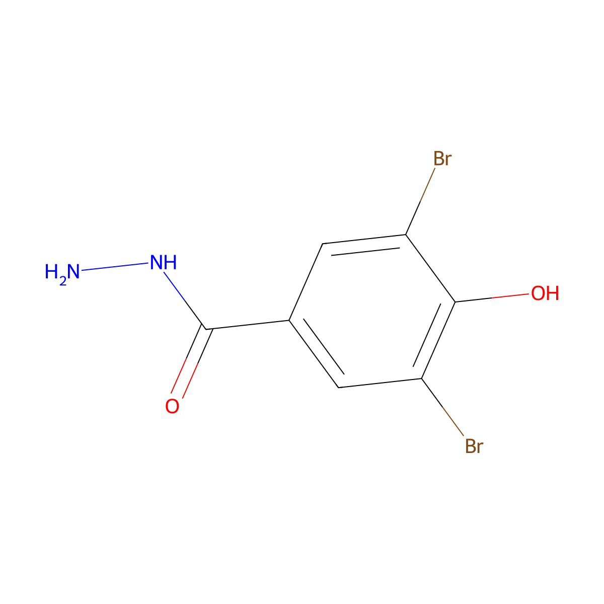 3,5-Dibromo-4-hydroxybenzohydrazide molecular structure, CAS 857537-46-3