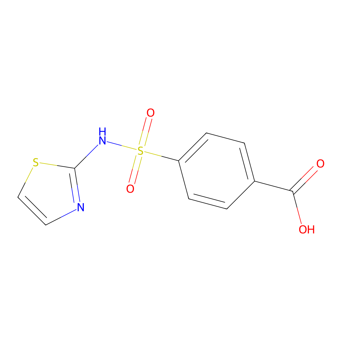 4-[(1,3-Thiazol-2-yl)sulfamoyl]benzoic acid molecular structure, CAS 857540-99-9