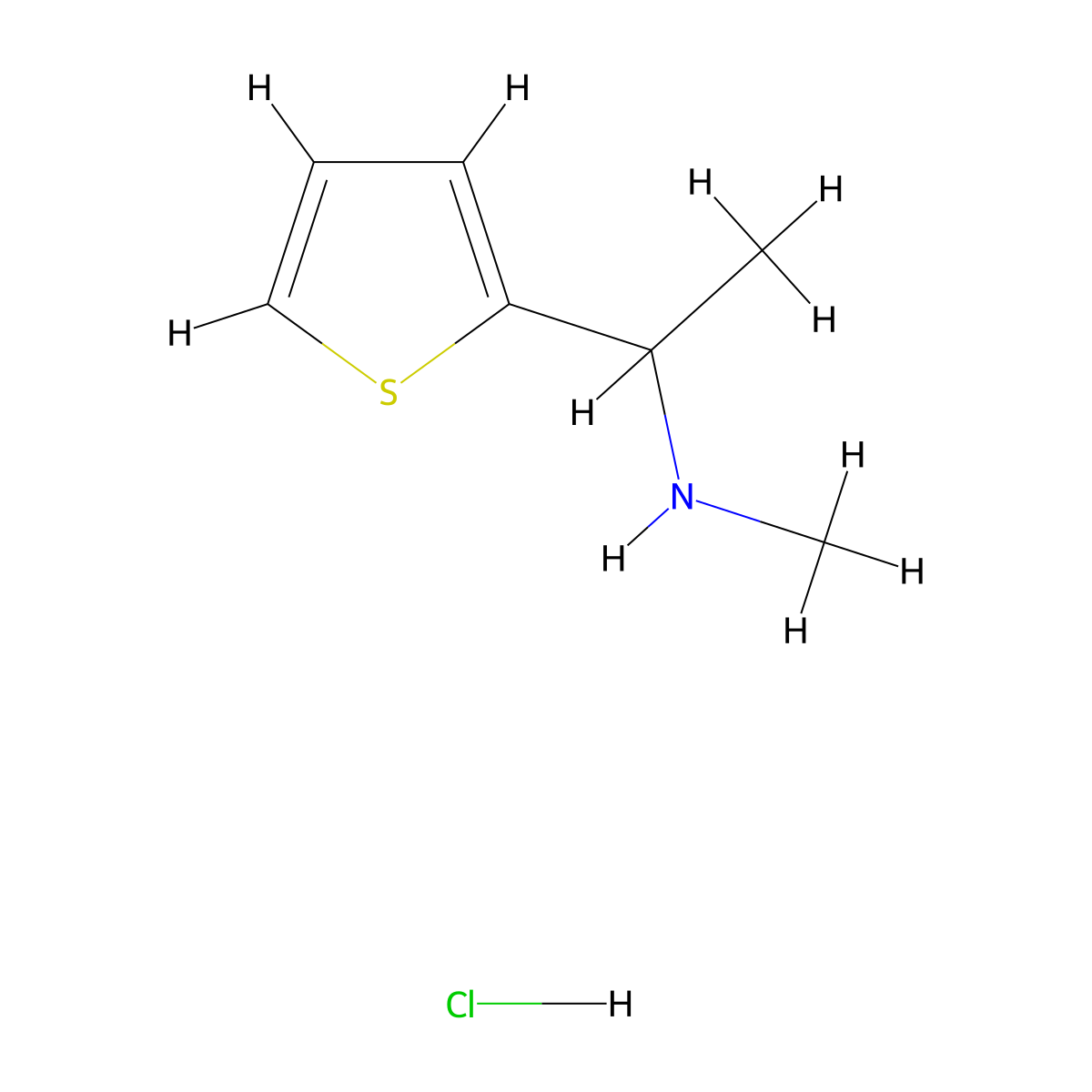 N-Methyl-1-(2-thienyl)ethanamine hydrochloride molecular structure, CAS 857546-98-6