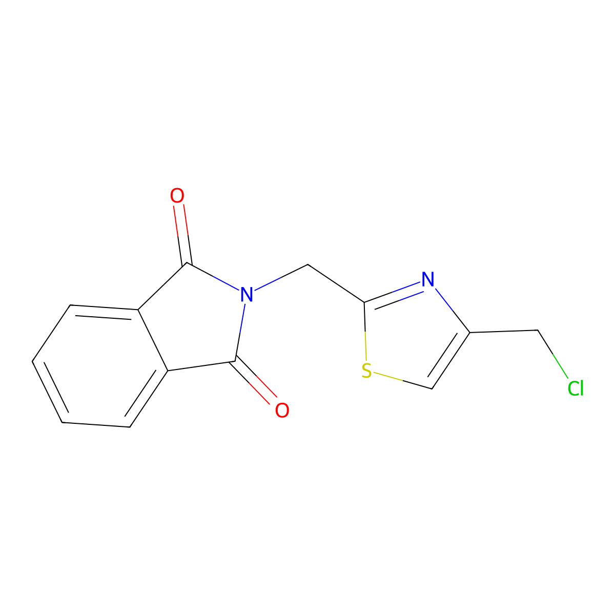 2-{[4-(chloromethyl)-1,3-thiazol-2-yl]methyl}-2,3-dihydro-1H-isoindole-1,3-dione molecular structure, CAS 857549-83-8