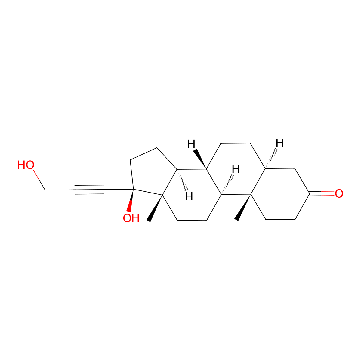 (5S,8R,9S,10S,13S,14S,17S)-17-hydroxy-17-(3-hydroxyprop-1-yn-1-yl)-10,13-dimethyltetradecahydro-1H-cyclopenta[a]phenanthren-3(2H)-one molecular structure, CAS 85755-59-5