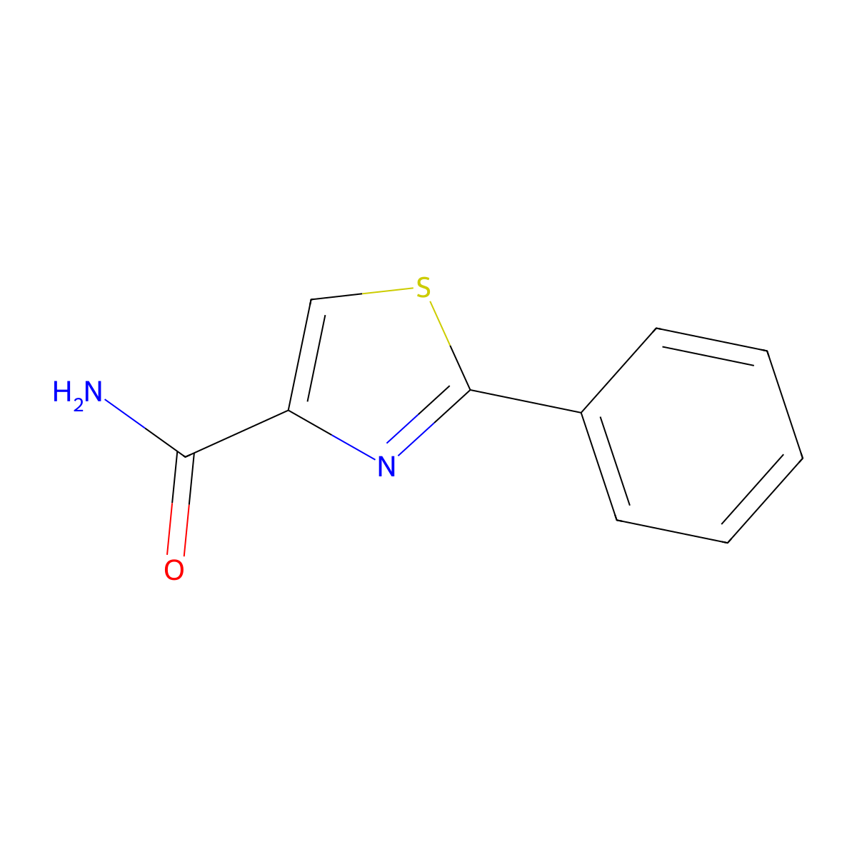 2-Phenylthiazole-4-carboxamide molecular structure, CAS 857550-21-1