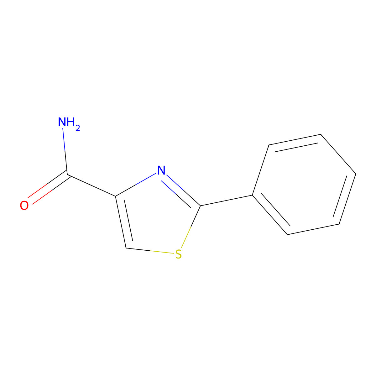 2-Phenylthiazole-4-carboxamide molecular structure, CAS 857550-21-1