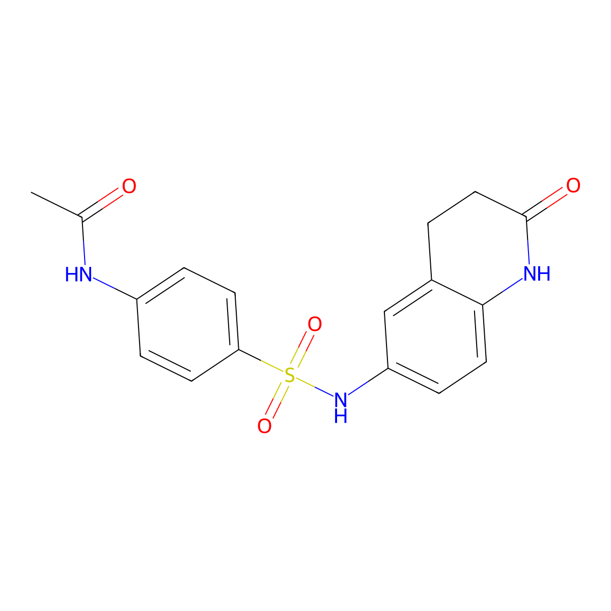 N-(4-(N-(2-oxo-1,2,3,4-tetrahydroquinolin-6-yl)sulfamoyl)phenyl)acetamide molecular structure, CAS 857552-82-0