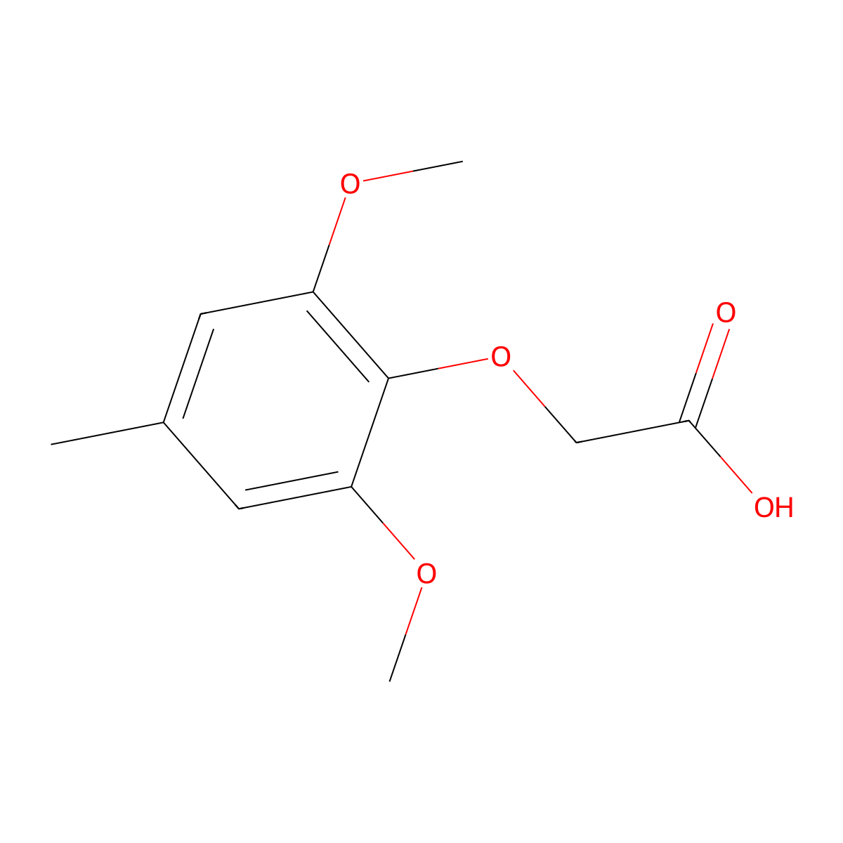 2-(2,6-Dimethoxy-4-methylphenoxy)acetic acid molecular structure, CAS 857555-80-7