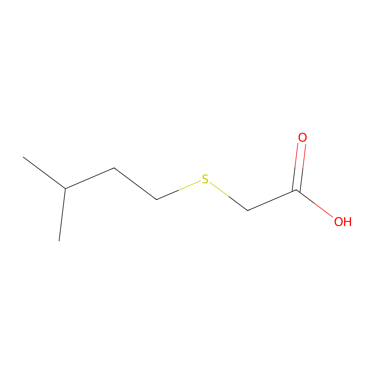 2-((3-Methylbutyl)sulfanyl)acetic acid molecular structure, CAS 857557-30-3
