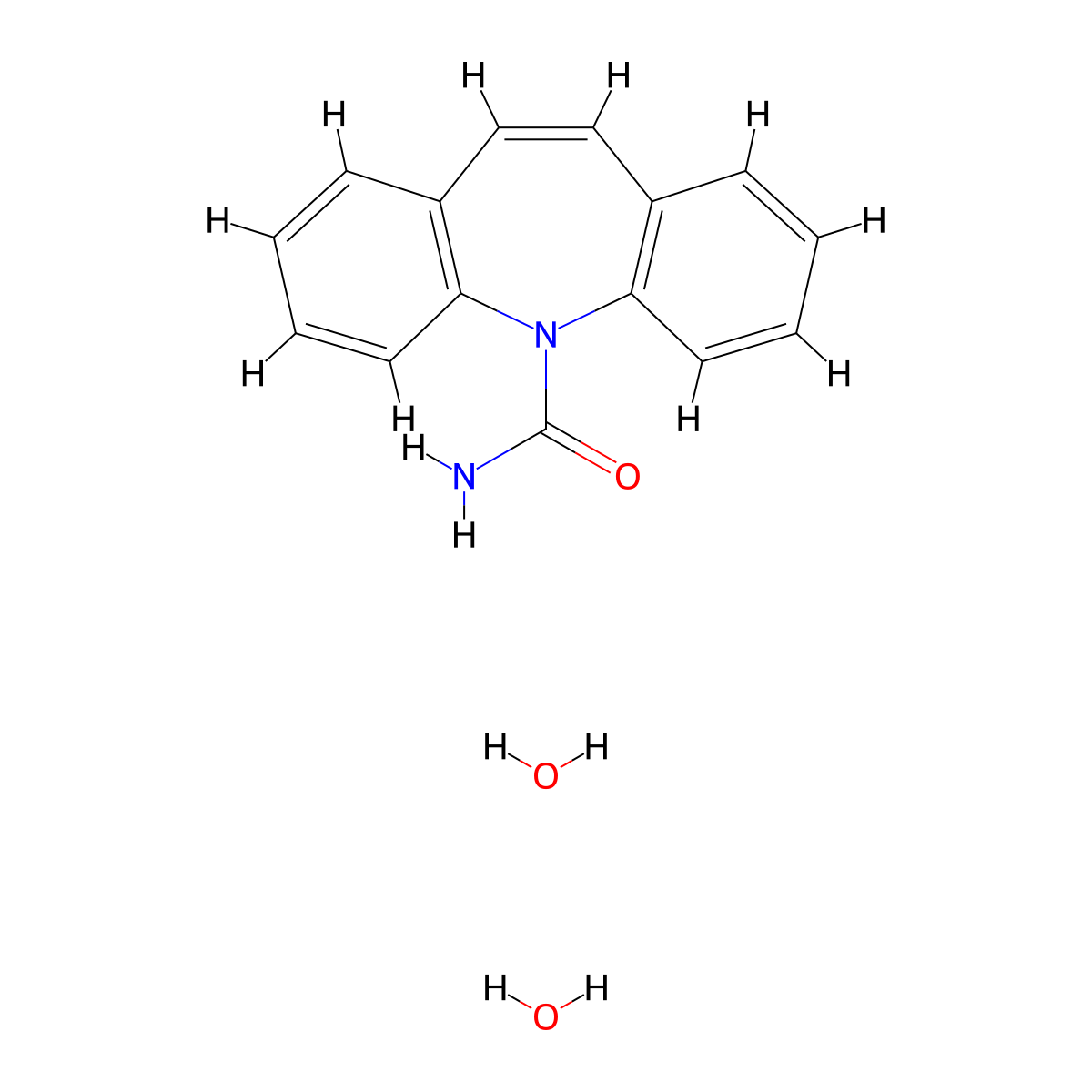 Carbamazepine Dihydrate molecular structure, CAS 85756-57-6
