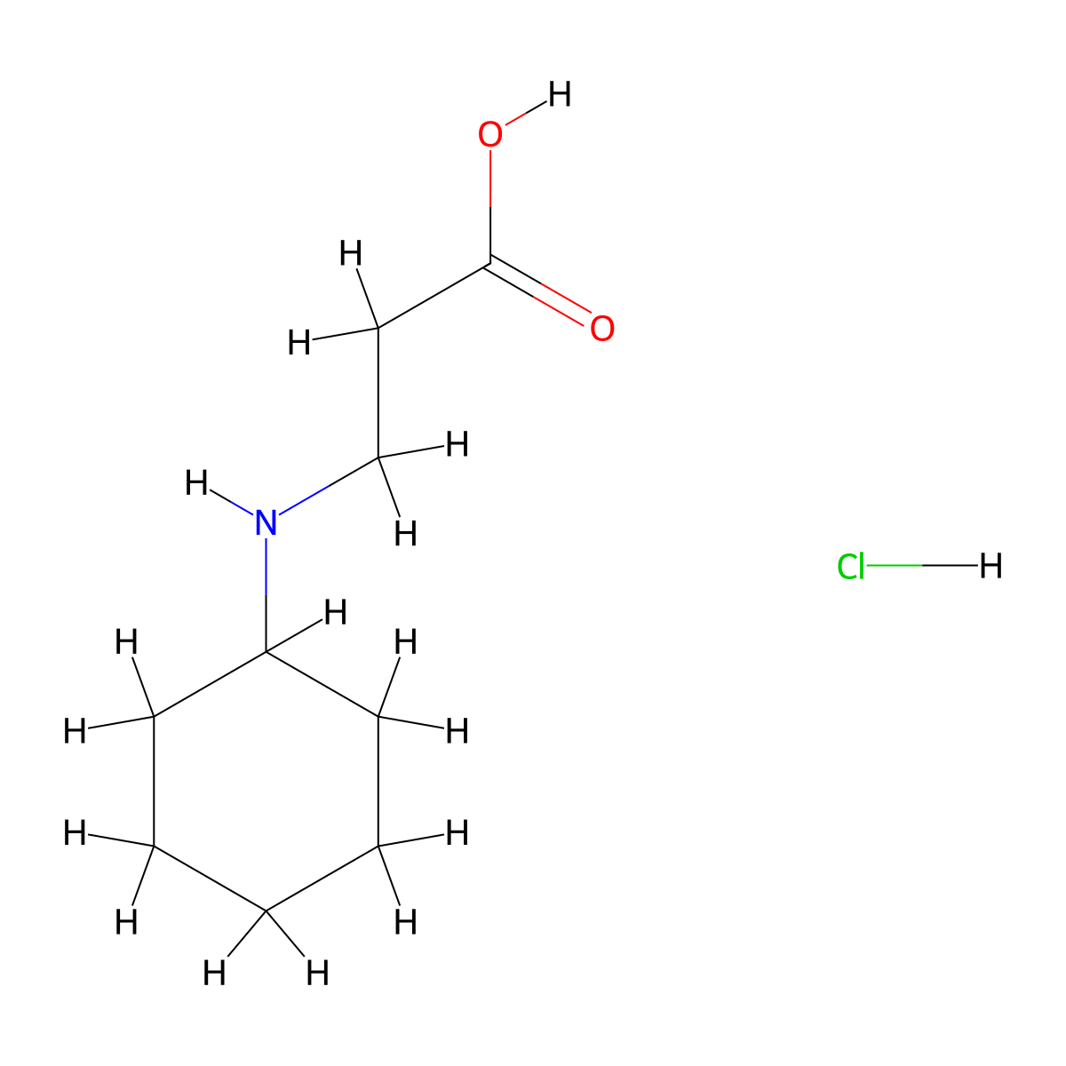 3-(Cyclohexylamino)propanoic acid hydrochloride molecular structure, CAS 857576-62-6