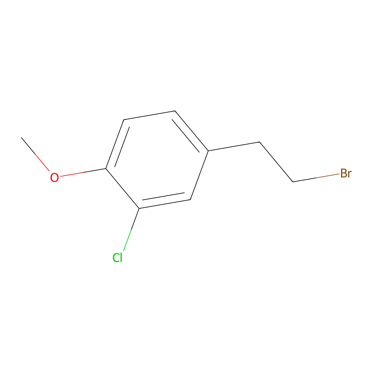 4-(2-Bromoethyl)-2-chloro-1-methoxybenzene molecular structure, CAS 857591-09-4