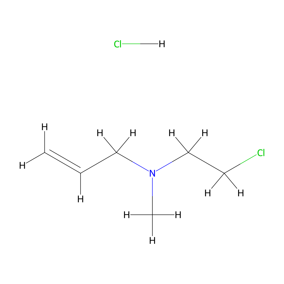 (2-Chloroethyl)(methyl)(prop-2-en-1-yl)amine hydrochloride molecular structure, CAS 857593-13-6