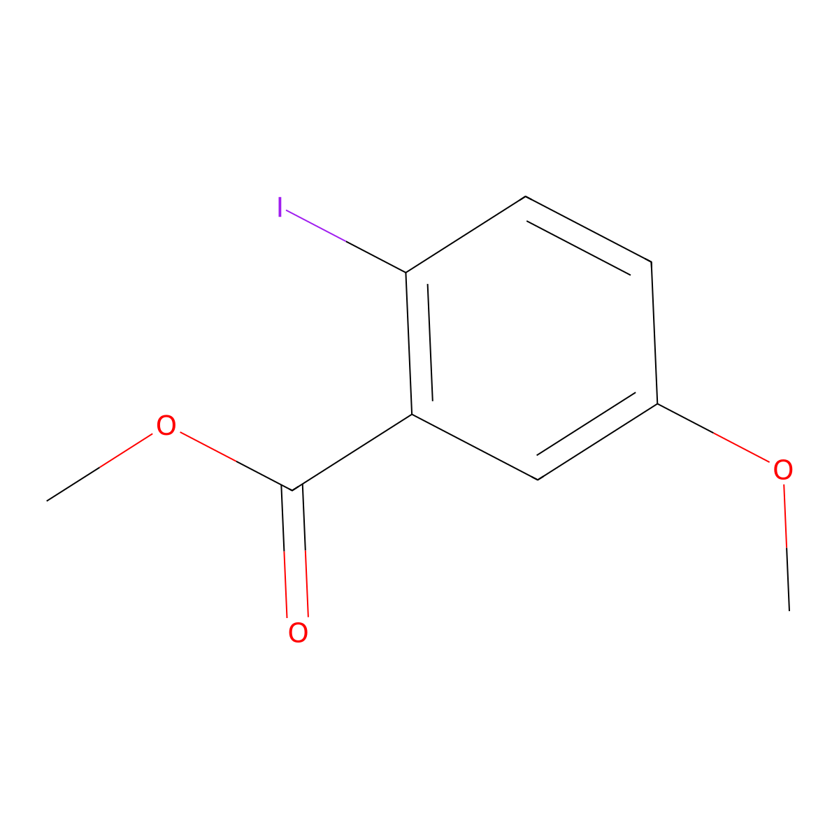 Methyl 2-iodo-5-methoxybenzoate molecular structure, CAS 857599-37-2