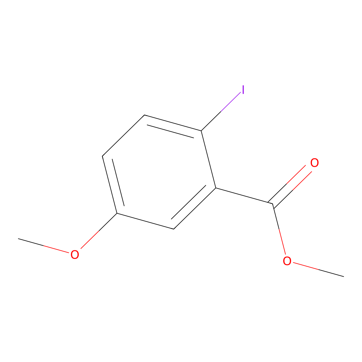 Methyl 2-iodo-5-methoxybenzoate molecular structure, CAS 857599-37-2