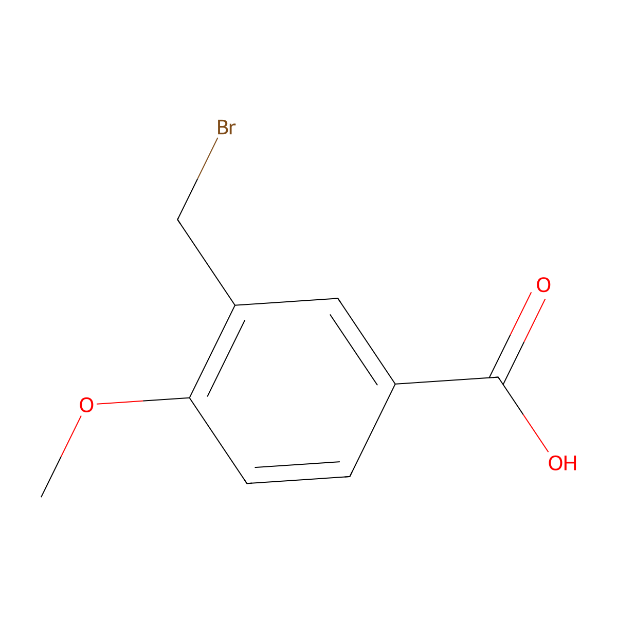 3-(Bromomethyl)-4-methoxybenzoic acid molecular structure, CAS 857599-97-4