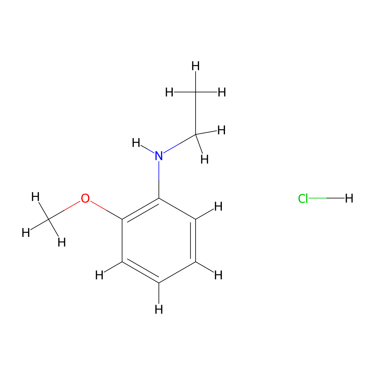 N-Ethyl-2-methoxyaniline hydrochloride molecular structure, CAS 857600-71-6