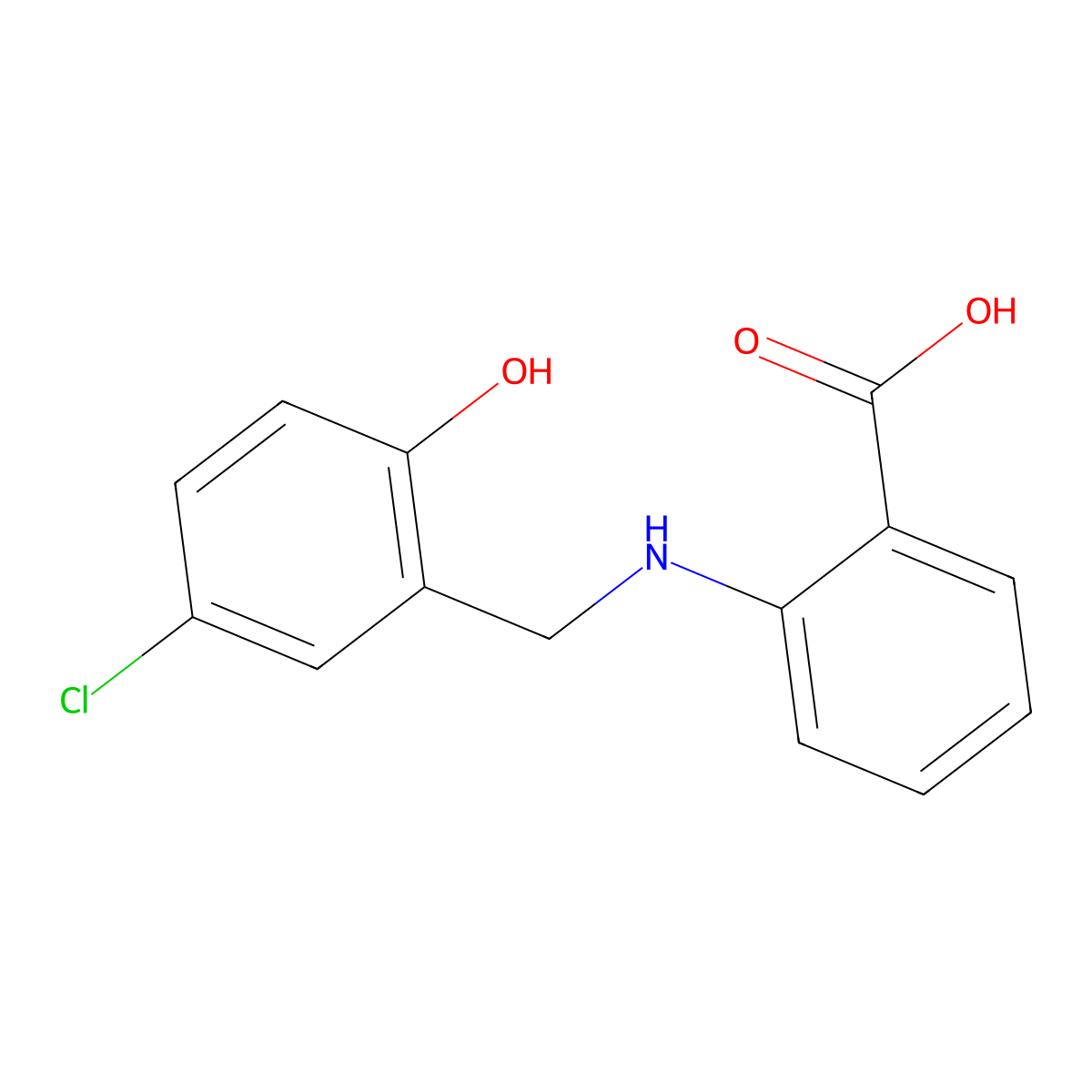 2-{[(5-Chloro-2-hydroxyphenyl)methyl]amino}benzoic acid molecular structure, CAS 857602-03-0