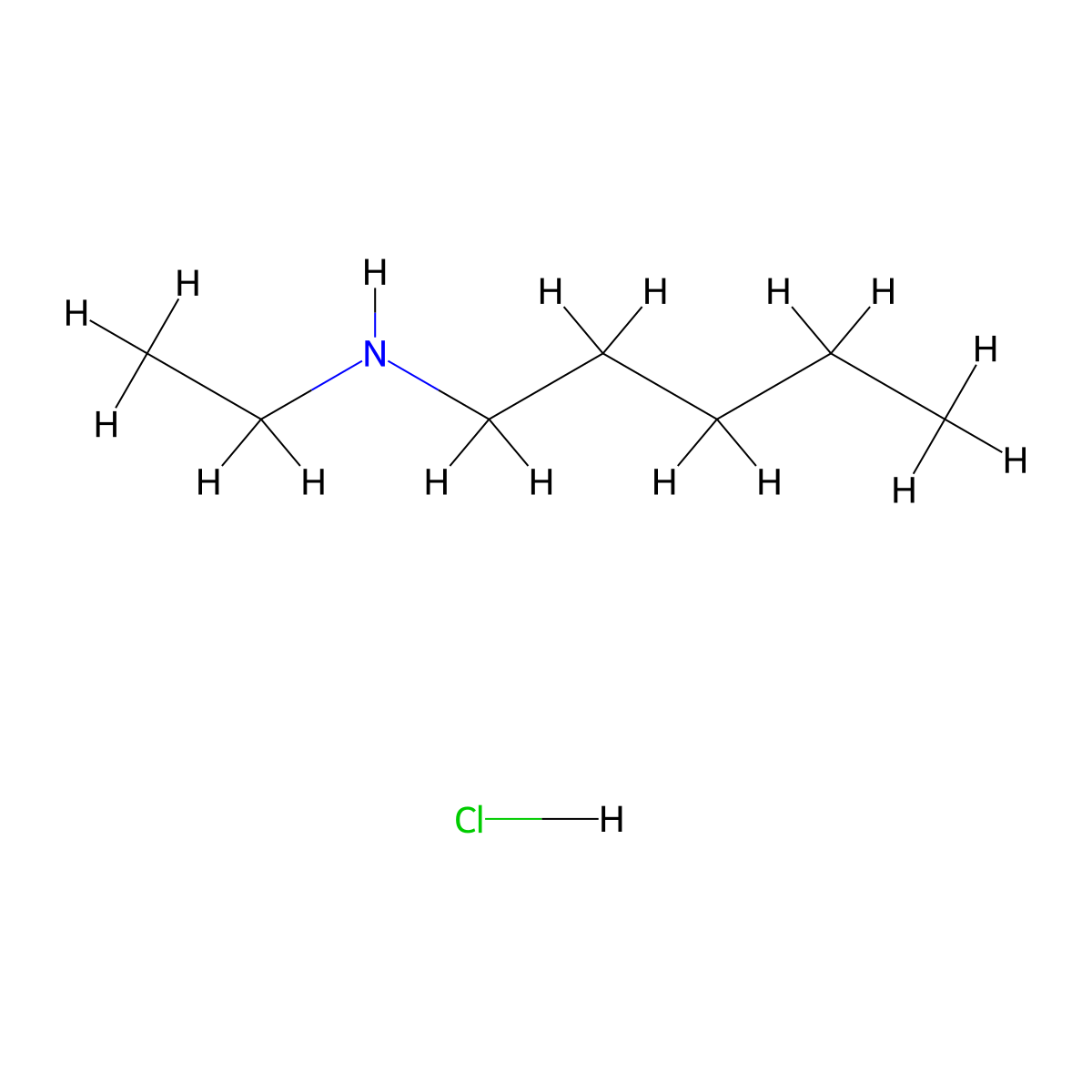 Ethylaminopentane hydrochloride molecular structure, CAS 857605-49-3