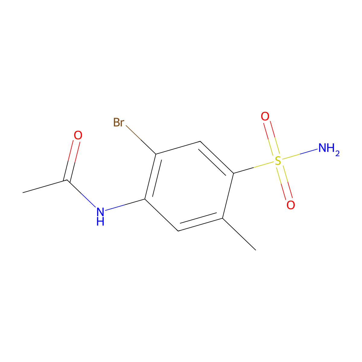 N-(2-bromo-5-methyl-4-sulfamoylphenyl)acetamide molecular structure, CAS 857617-21-1