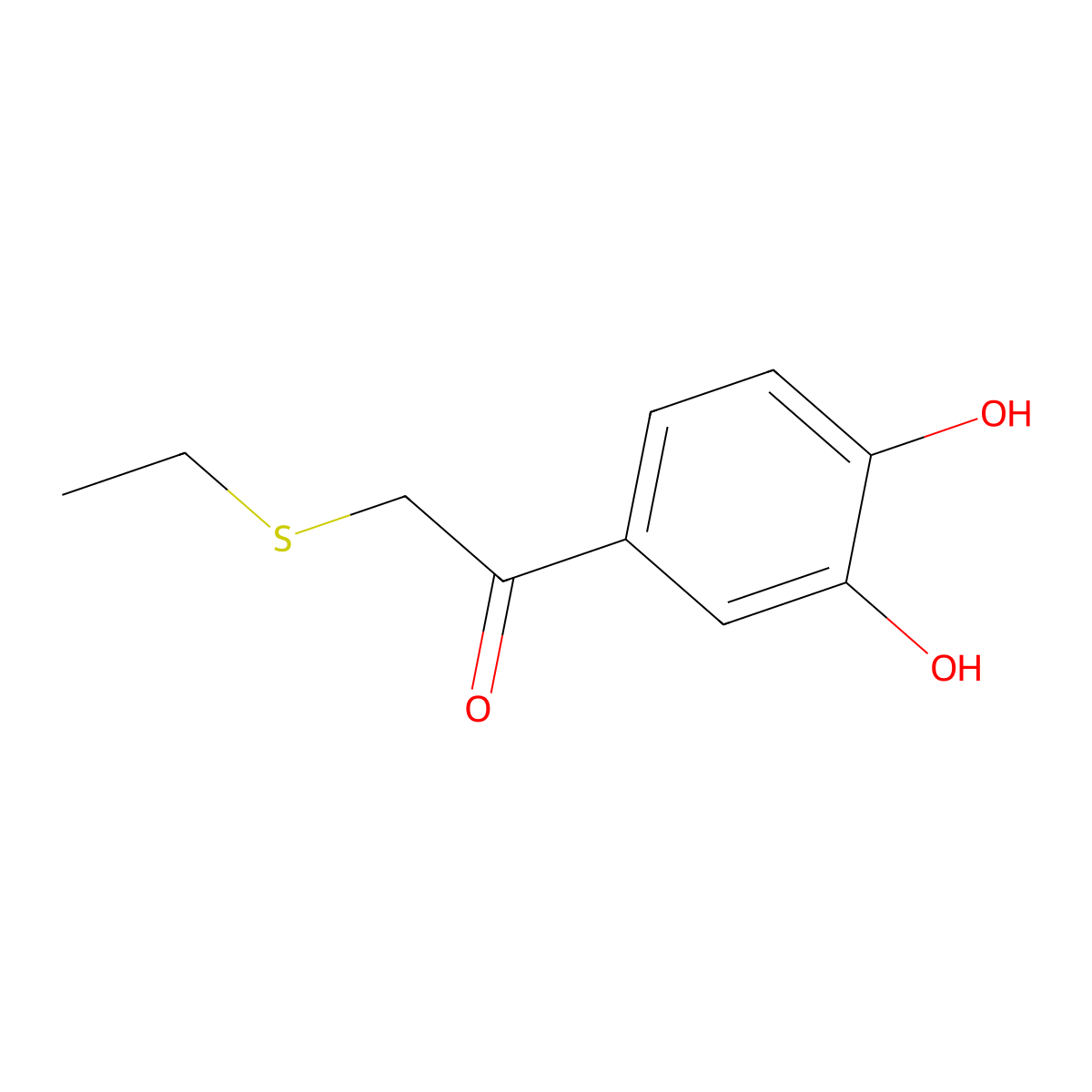 1-(3,4-Dihydroxyphenyl)-2-(ethylthio)ethan-1-one molecular structure, CAS 857618-19-0