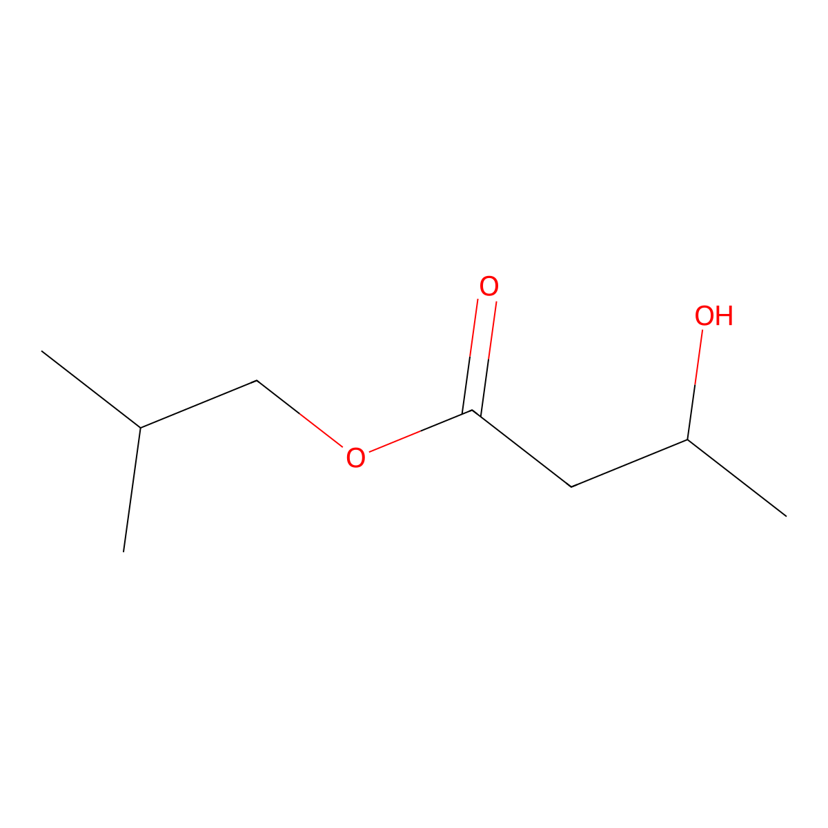 Isobutyl 3-hydroxybutanoate molecular structure, CAS 85762-19-2