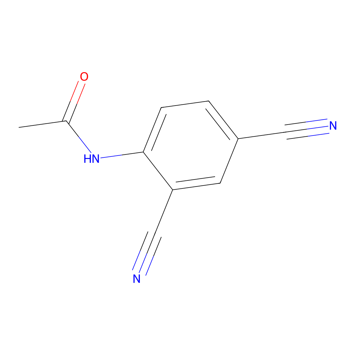 N-(2,4-dicyanophenyl)acetamide molecular structure, CAS 857623-77-9