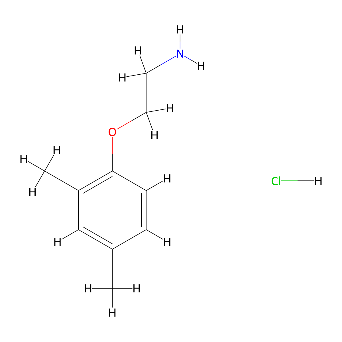 [2-(2,4-Dimethylphenoxy)ethyl]amine hydrochloride molecular structure, CAS 857625-91-3