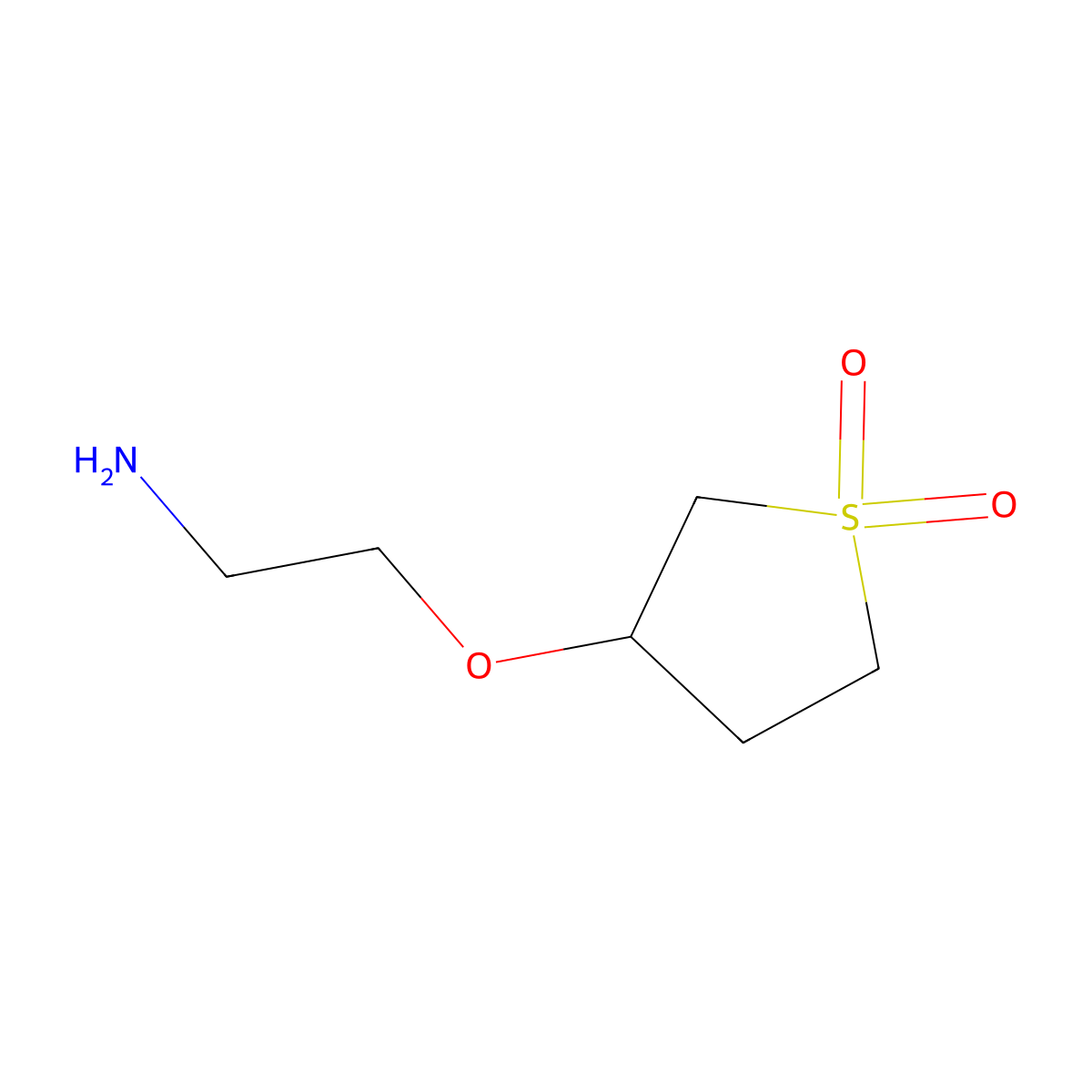 3-(2-Aminoethoxy)-1lambda6-thiolane-1,1-dione molecular structure, CAS 857626-00-7