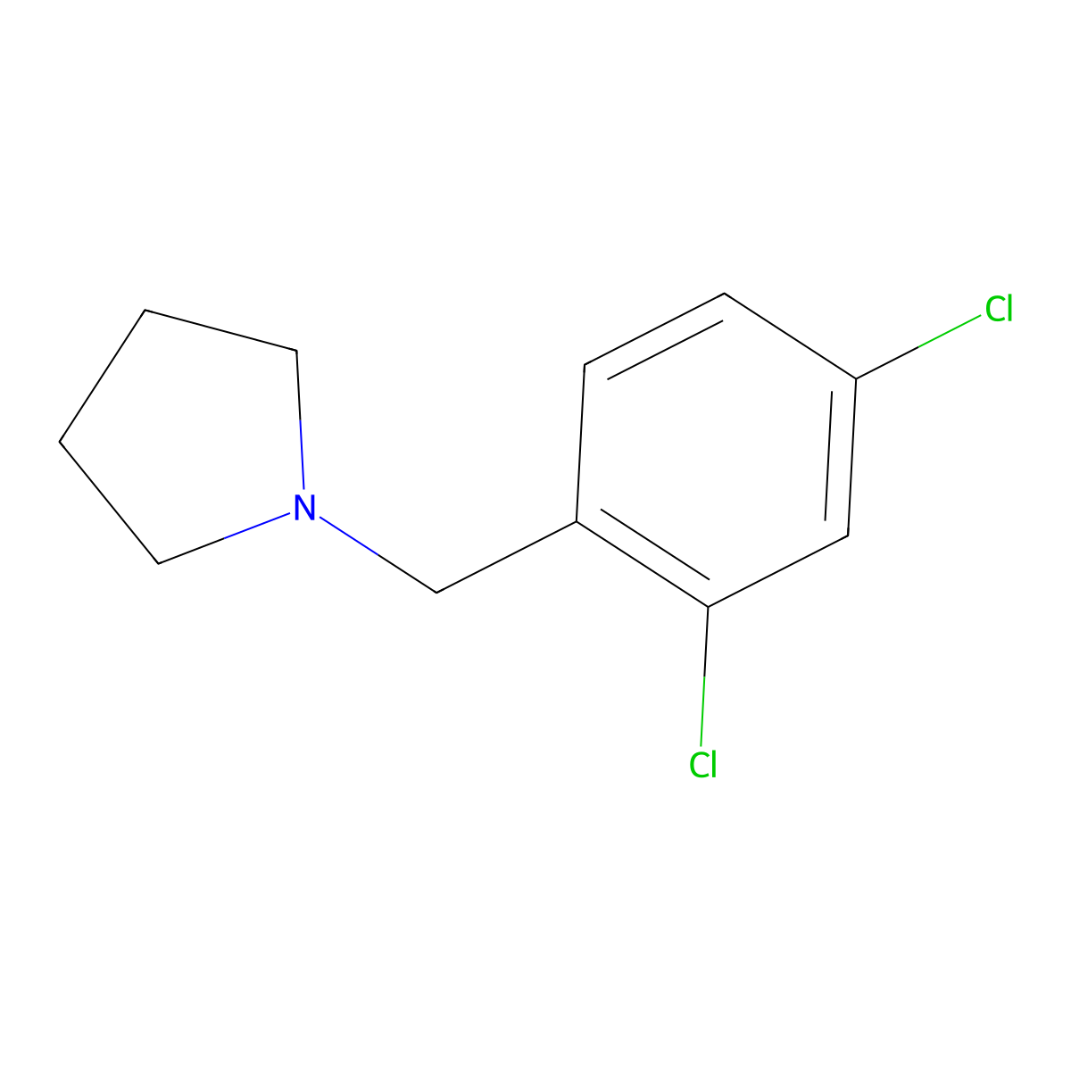1-[(2,4-Dichlorophenyl)methyl]pyrrolidine molecular structure, CAS 857629-80-2