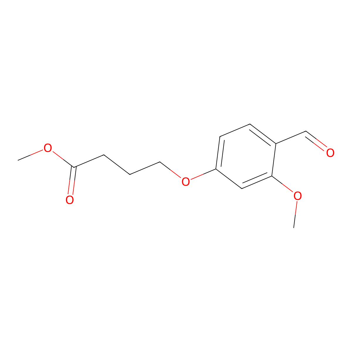 Methyl 4-(4-formyl-3-methoxyphenoxy)butanoate molecular structure, CAS 857635-84-8