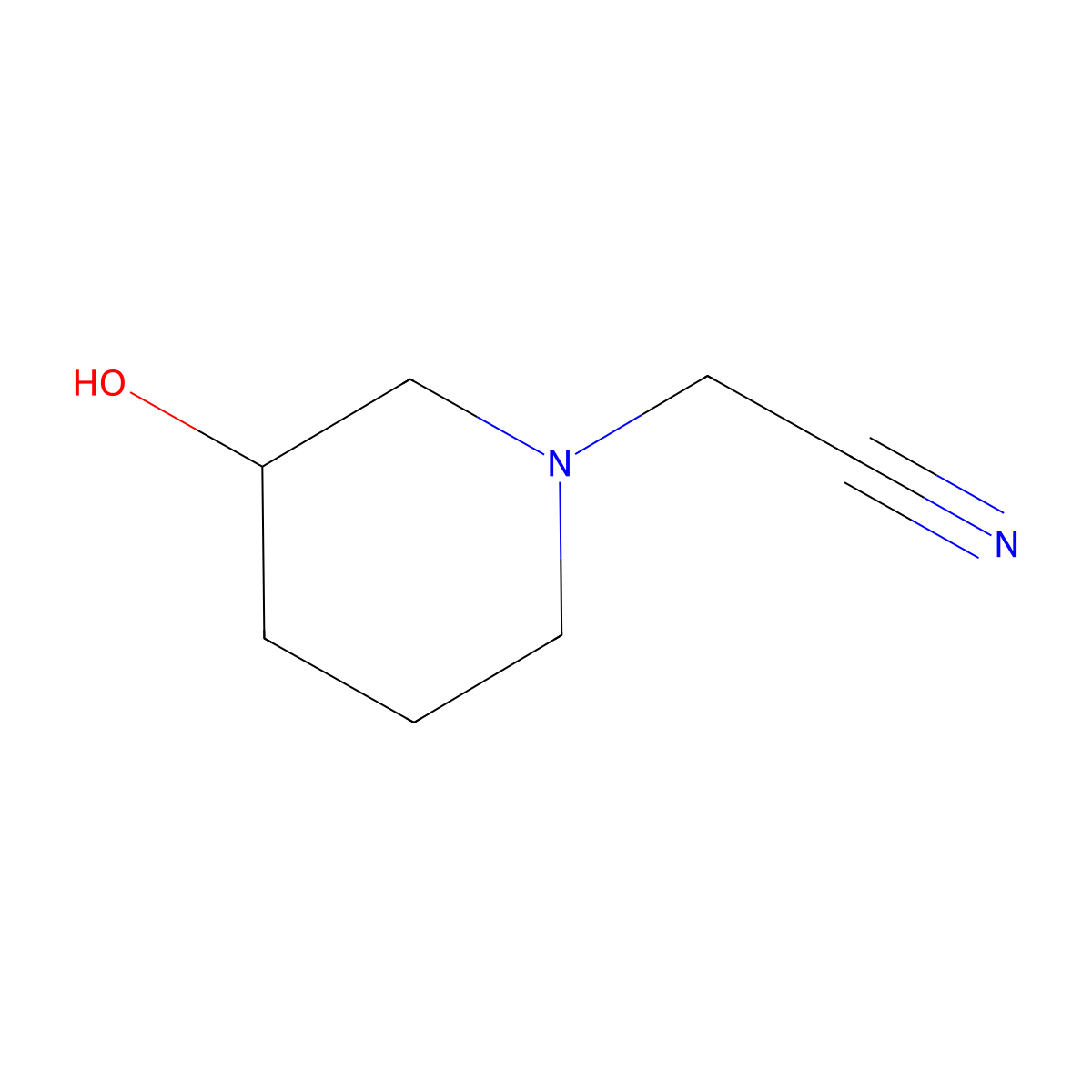 2-(3-Hydroxypiperidin-1-YL)acetonitrile molecular structure, CAS 857636-97-6