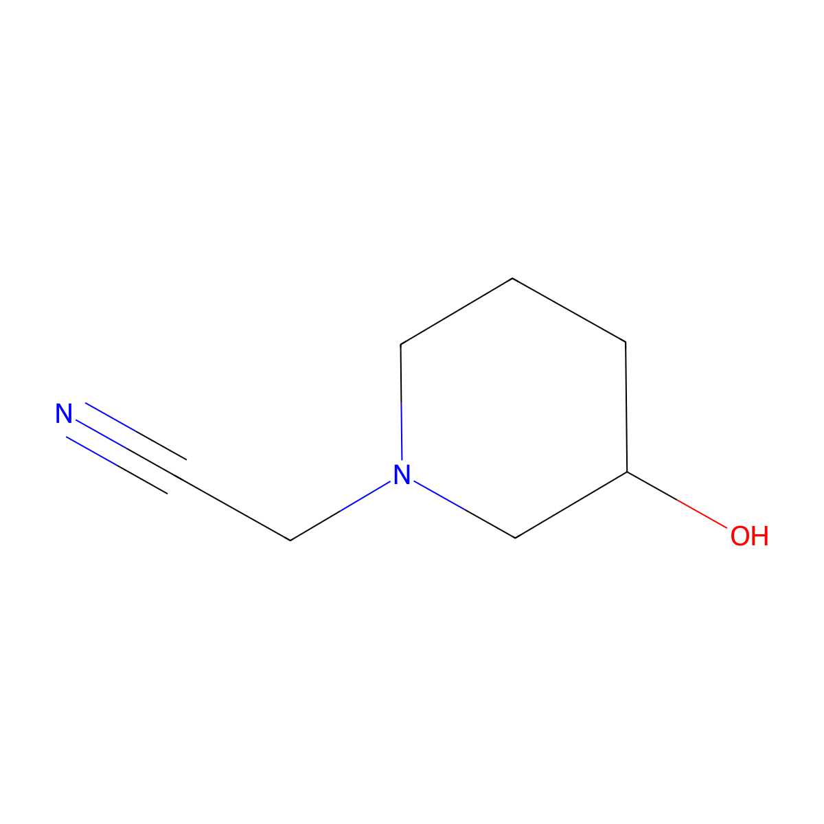 2-(3-Hydroxypiperidin-1-YL)acetonitrile molecular structure, CAS 857636-97-6
