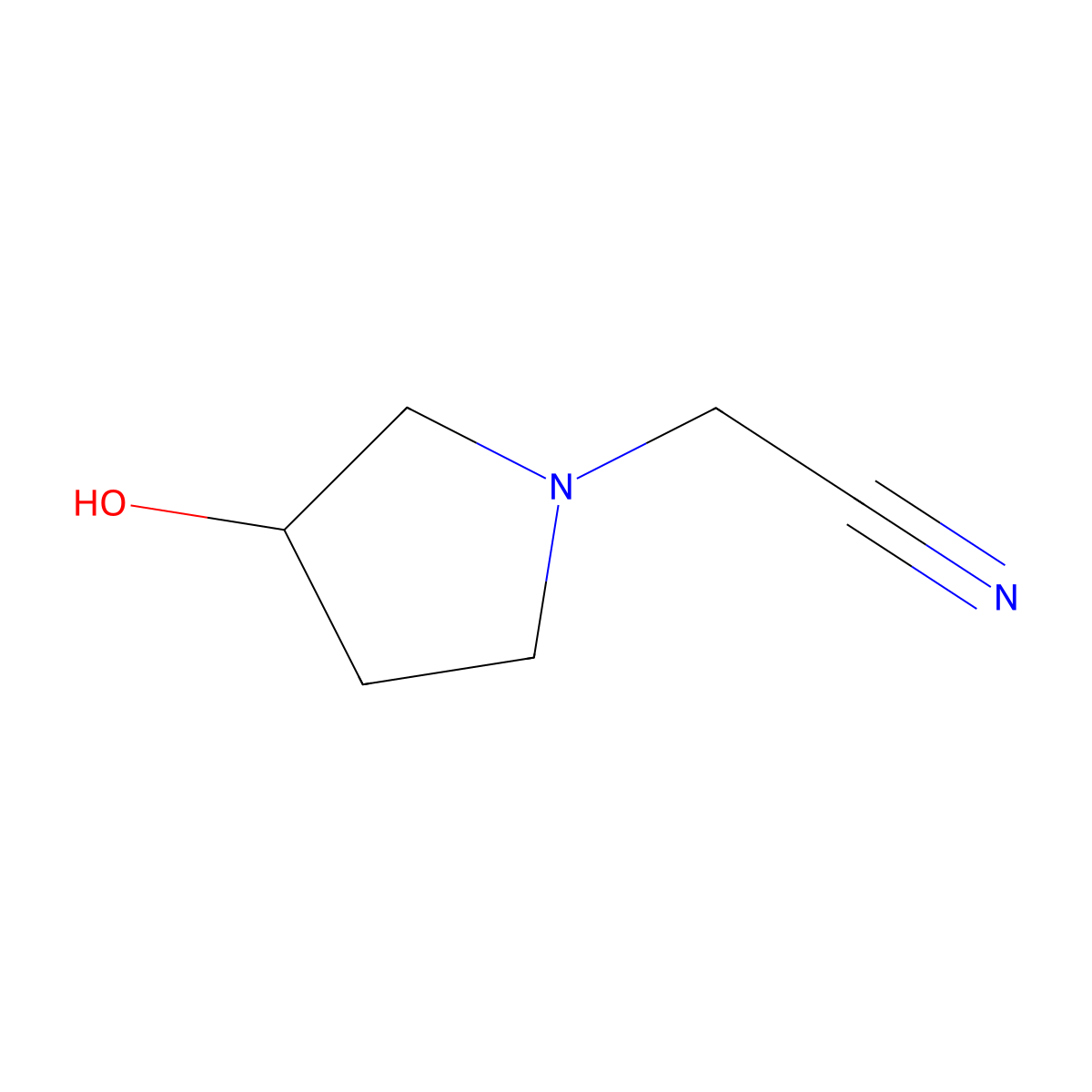 2-(3-Hydroxypyrrolidin-1-yl)acetonitrile molecular structure, CAS 857637-01-5