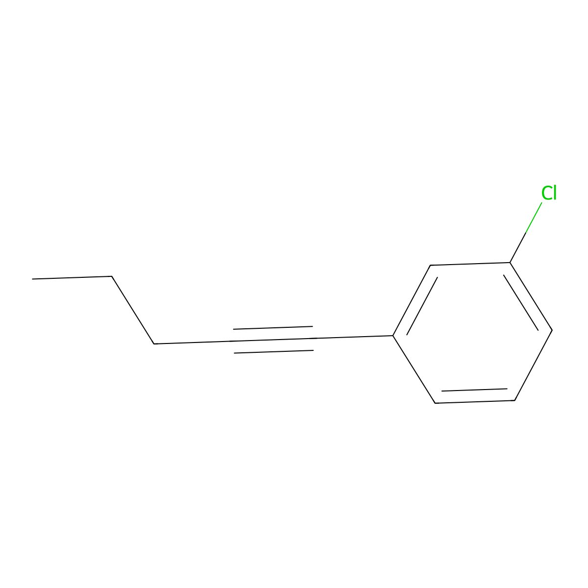 1-Chloro-3-(pent-1-yn-1-yl)benzene molecular structure, CAS 857638-70-1