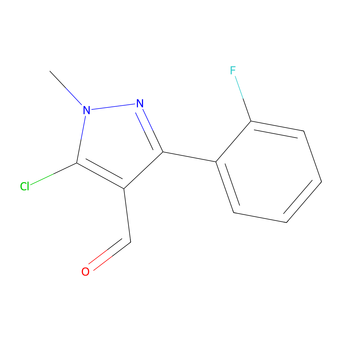 5-Chloro-3-(2-fluorophenyl)-1-methyl-1h-pyrazole-4-carboxaldehyde molecular structure, CAS 857640-25-6