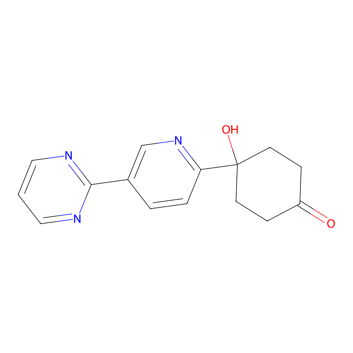 4-Hydroxy-4-[5-(2-pyrimidinyl)-2-pyridyl]cyclohexanone molecular structure, CAS 857651-06-0