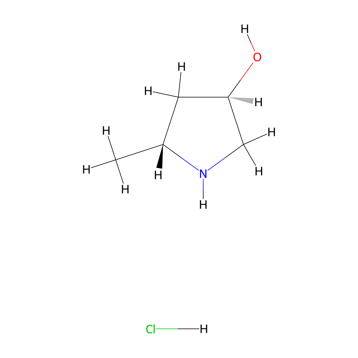 (3R,5R)-5-methylpyrrolidin-3-ol hydrochloride molecular structure, CAS 857651-11-7