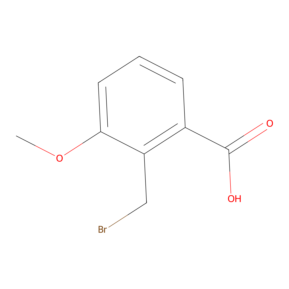 2-Bromomethyl-3-methoxybenzoic acid molecular structure, CAS 857652-06-3