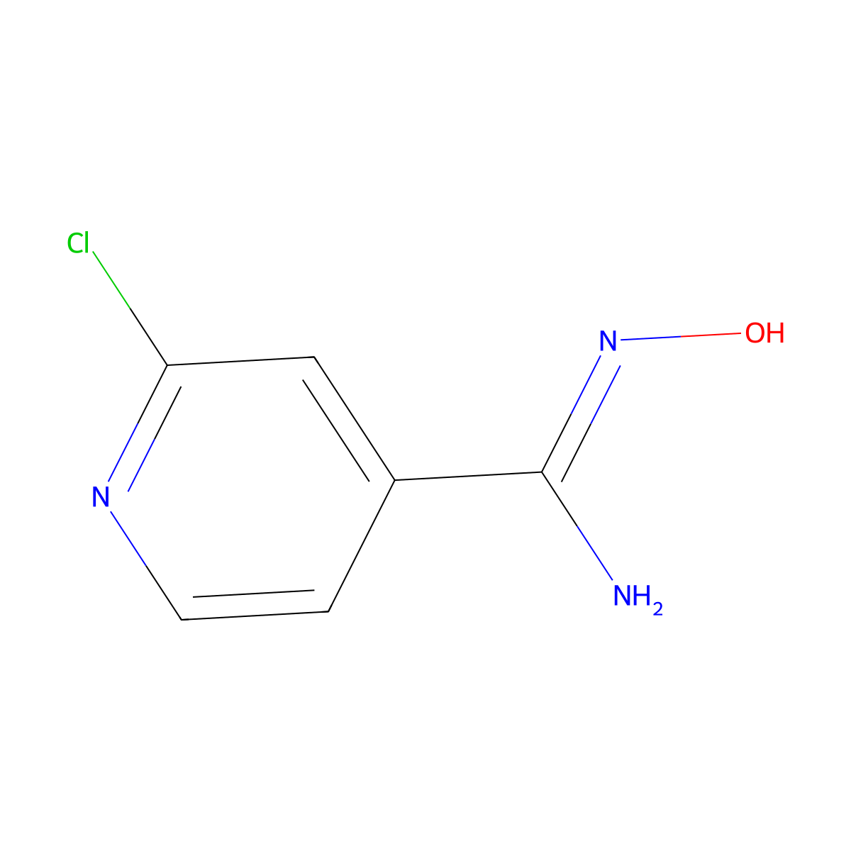 2-chloro-N'-hydroxy-4-pyridinecarboximidamide molecular structure, CAS 857653-85-1