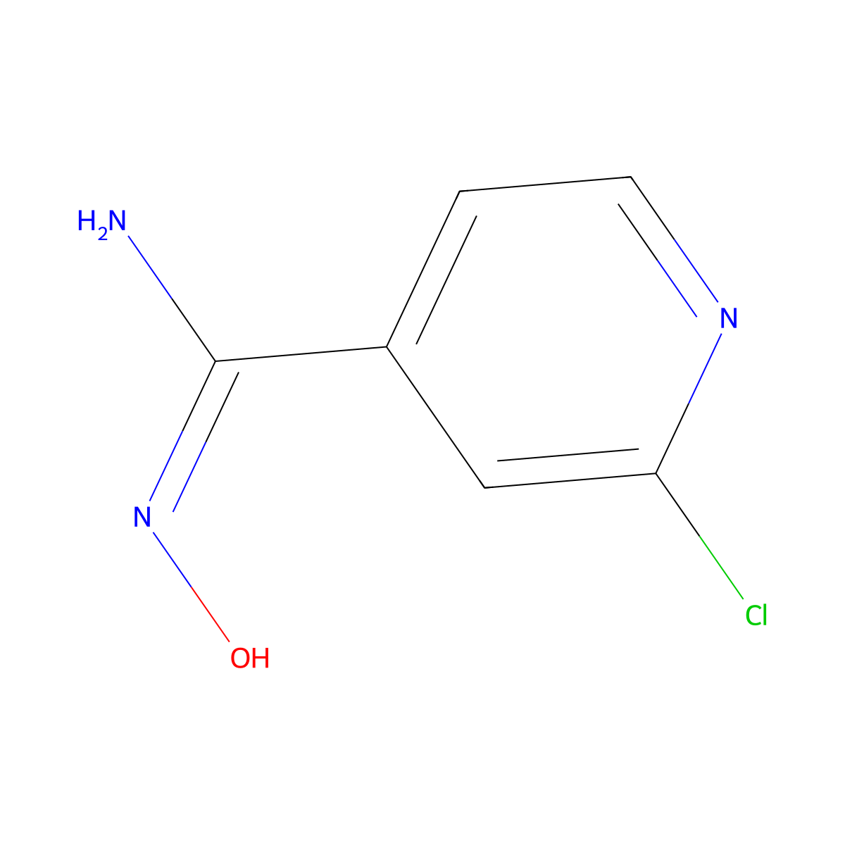 2-chloro-N'-hydroxy-4-pyridinecarboximidamide molecular structure, CAS 857653-85-1