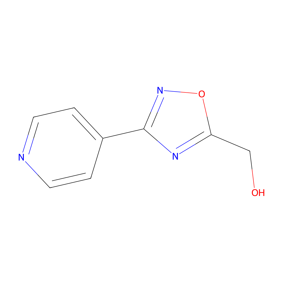 [3-(4-Pyridinyl)-1,2,4-oxadiazol-5-yl]methanol molecular structure, CAS 857653-94-2