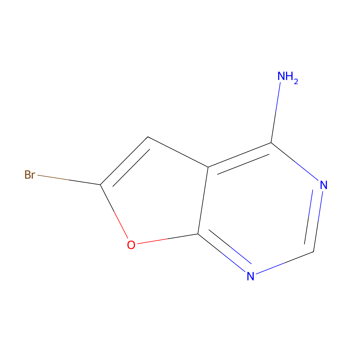 6-bromo-Furo[2,3-d]pyrimidin-4-amine molecular structure, CAS 857663-92-4
