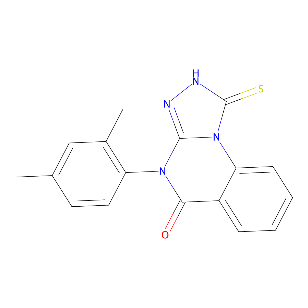 4-(2,4-dimethylphenyl)-1-mercapto[1,2,4]triazolo[4,3-a]quinazolin-5(4H)-one molecular structure, CAS 85772-36-7