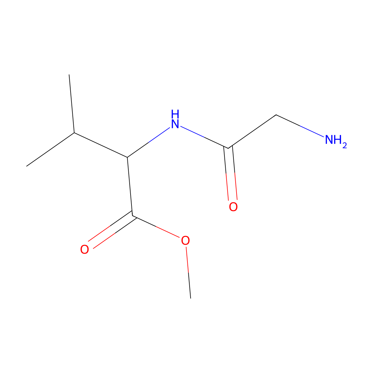 methyl (2R)-2-(2-aminoacetamido)-3-methylbutanoate molecular structure, CAS 857722-65-7